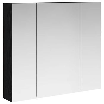 Armario Con Espejo De Baño | Mueble De Baño Roble Negro 80 X 14.5 X 70 Cm