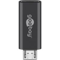 cambiador de genero goobay 55553 micro usb b macho a usb c hembra gris