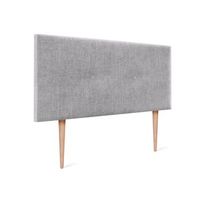 cabecero de lana natural con botones 105x105cm con patas camas 105 - gris claro