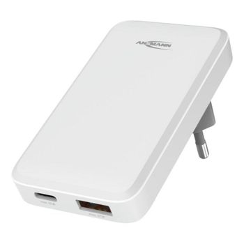 Cargador USB-C 65W Ansmann 1001-0174 2 Puertos Carga Rápida PPS