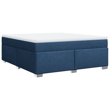 Cama Tapizada 200x180x46 Cm Tejido - Azul