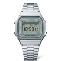 reloj casio a168wa-3ayes resistente al agua con correa de acero inoxidable