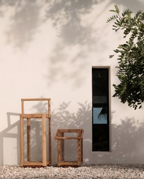 Portavelas de madera de teca reciclada en marrón 28x28x43 cm