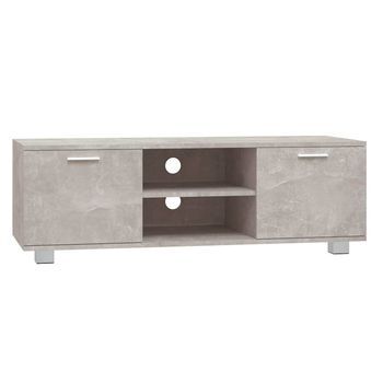 Mueble Para Tv Madera Contrachapada Gris Hormigón 120x40,5x35cm Vidaxl
