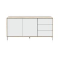 aparador con gran espacio de almacenamiento 154 cm blanco roble