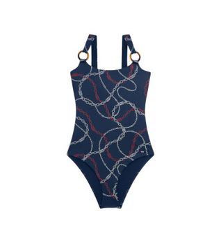 Tommy Hilfiger para mujer. UW0UW06481 Bañador con anillas y espalda escotada marino (S), Beachwear, Nylon