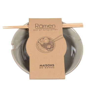 Cuenco para ramen de gres verde arcilla
