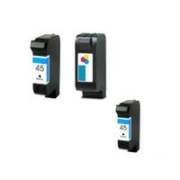 compatible multipack hp deskjet 930c printer ink cartridges 3 pack -51645a