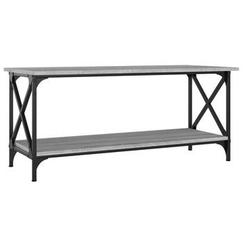 Mesa De Centro，mesa Auxiliar，mesa De Café Madera Y Hierro Gris Sonoma 100x45x45 Cm