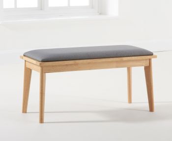 Sacha Grey and Oak Large Dining Bench