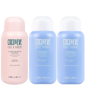 Coco & Eve Clarifying Detox Shampoo, Boost Therapy Shampoo and Boost Therapy Conditioner