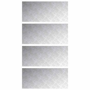Peldaño Rectangular 4 Piezas Plateado 90 X 40 Cm Aluminio