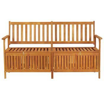 Banco De Almacenaje Madera Maciza De Acacia 148 Cm