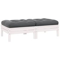 sofa de jardin de 2 plazas con cojines madera de pino blanco vidaxl