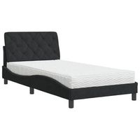 cama con colchon terciopelo negro 100x200 cm