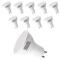aigostar - bombilla led gu10 8w luz blanca fria 6500k 640lm bajo consumo no regulable - paquete de 10 unidades