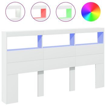 Cabecero De Cama Con Led Blanco 180x17x102 Cm Vidaxl