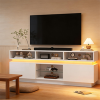 mueble para tv - con 4 puertas - mdf - blanco 160x35x60cm