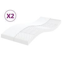 colchones de espuma 2 uds 7 zonas dureza 20ild blanco 90x190 cm vidaxl