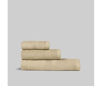 Pack 3 toallas beige (30x50cm, 50x100cm y 70x140cm) donegal collections