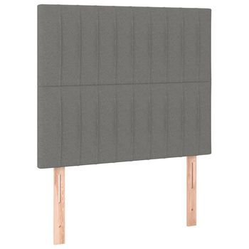 Cabecero De Tela Gris Oscuro 90x5x118/128 Cm Vidaxl