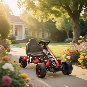 Kart Pedales Para Niños Con Embrague Automático Rojo Aiyaplay