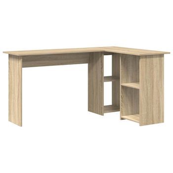 Escritorio Roble Sonoma Madera De Ingeniería 142 X 102 X 73 Cm Vidaxl