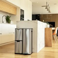 cubo de basura de cocina de reciclaje plata  60l