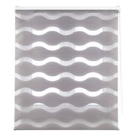 estoralis - estor enrollable noche y dia  doble tejido  ondas 145 x 180 cm anchoalto tamano tela 142 x 175 cm  jeor gris