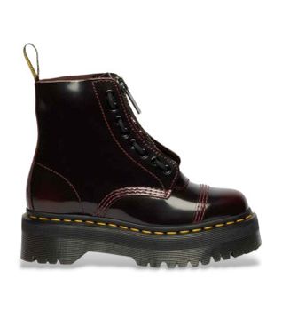 Dr Martens para mujer. 25233600 Botas de piel Sinclair Arcadia rojo cereza (40), Plano, Cordones, Casual, Granate