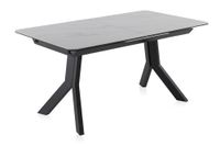 mesa extensible de ceramica blanca con patas de metal 160210x90