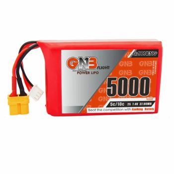 Batería LiPo Gaoneng 7.4V 5000mAh 5C 2S con Conector XT60 para Transmisor Radiomaster TX16S