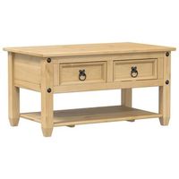 mesa de centro de diseno clasico con cajones 85 x 50 x 45 cm madera maciza de pino dec037763