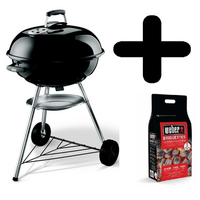 barbacoa weber compact  47cm black   2kg de briquetas