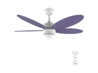 ventilador de techo - cecotec energysilence aero 4260 purple luz led 3 colores mando 6 velocidades aspas reversibles temporizador 8h morado