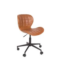 silla de oficina con ruedas en cuero marron