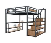 cama infantilcama alta de metal 140x200 cmnegro