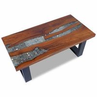 mesa de centro de resina de teca 100x50 cm vidaxl