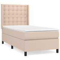 cama tapizada 203x93x128 cm vinilo - marron
