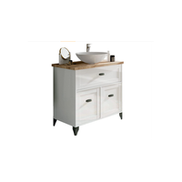 mueble de bano toscana con lavabo ceramico y almacenamiento practico