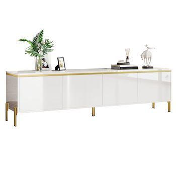 Mueble De Tv - Mueble Para Salón - Tablero De Partículas - Blanco (170x38x50cm)