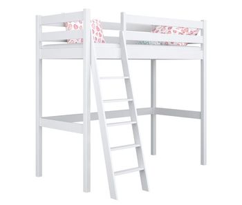 Cama alta de madera n03 blanco