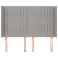 cabecero cama mueble de dormitorio con orejas de tela claro 147 x 16 x 118128 cm gris m020003209
