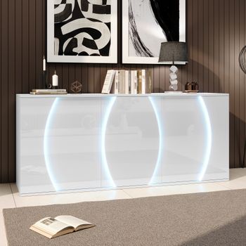 Aparador - Mueble Para Salón - Tablero De Partículas - Blanco (150x40x70cm)