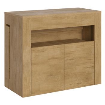 Consola Extensible 90x42/302 Cm Evolve Roble Natural Con Banco Inferior