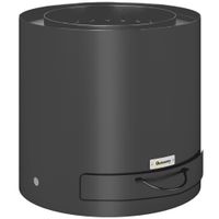 outsunny brasero exterior redondo con bandeja para cenizas y atizador protector de chispas para jardin terraza o45x42 cm negro