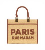 rue madam paris para mujer 1534 bolso iconique mini tote straw marron osfa casual poliuretano