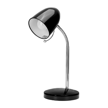 Aigostar - Flexo LED Escritorio, E27(Max 11W), Cable 1,5 m con Interruptor, H35cm, Bombilla No Incluida, Negro