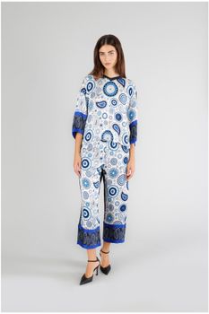 sudadera bimateria con estampado frontal multiblue bandana m