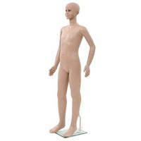 maniqui de cuerpo entero de nino con base vidrio beige 140 cm vidaxl